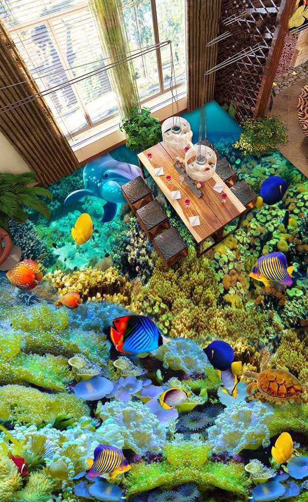 Dining-3d flooring design01 | Epoxy flooring company Jeddah Saudi